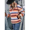 Striped Quarter Zip Dropped Shoulder Sweatshirt